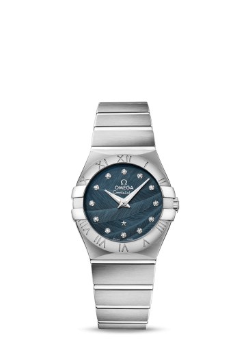 Omega Constellation Quartz 27 Brushed Stainless Steel / Blue Feather